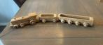 vintage HOUTEN LOCOMOTIEF + WAGONS Jukka - WD014, Waddinxveen, Gebruikt, Rij- of Hobbelspeelgoed, Ophalen of Verzenden
