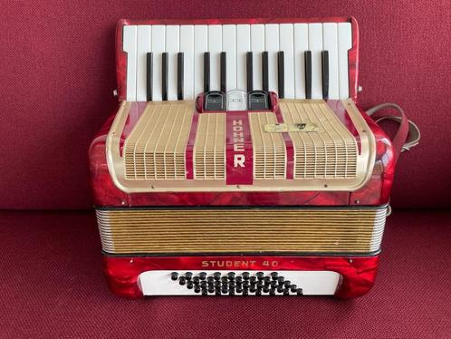 Kleine duitse Hohner Student accordeon . 40 bas . Licht ., Muziek en Instrumenten, Accordeons, Gebruikt, Toetsaccordeon, 48-bas