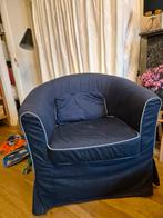 Blauwe ronde stoel/fauteuil, Huis en Inrichting, Fauteuils, Ophalen, Zo goed als nieuw, 75 tot 100 cm, 50 tot 75 cm
