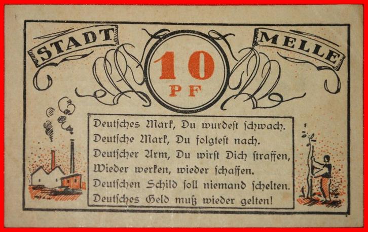 Ⰶ HANOVER: GERMANY MELLE 10 PFENNIGS 1921 UNC CRISP! FACTORY, Postzegels en Munten, Bankbiljetten | Europa | Niet-Eurobiljetten