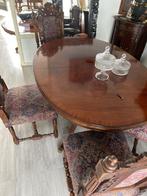 Eettafel met stoelen mahonie hout, Huis en Inrichting, Tafels | Eettafels, Ophalen, Klassiek, Zo goed als nieuw, Vijf personen of meer