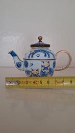 Emaille Miniatuur Theepotje met Katten, Ophalen of Verzenden