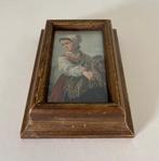 Antiek verguld houten lijst afbeelding Bretons vissersmeisje, Ophalen of Verzenden, Zo goed als nieuw