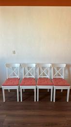 Ikea stoelen.+ kussen. 4 stuks., Huis en Inrichting, Stoelen, Ophalen, Gebruikt, Wit, Twee