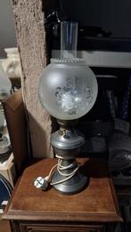 Grote antieke tinnen (elektrische) olie lamp, Antiek en Kunst, Antiek | Lampen, Ophalen of Verzenden