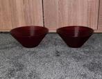 2 Rode ronde schalen, Ophalen of Verzenden, Zo goed als nieuw, Rond, Glas