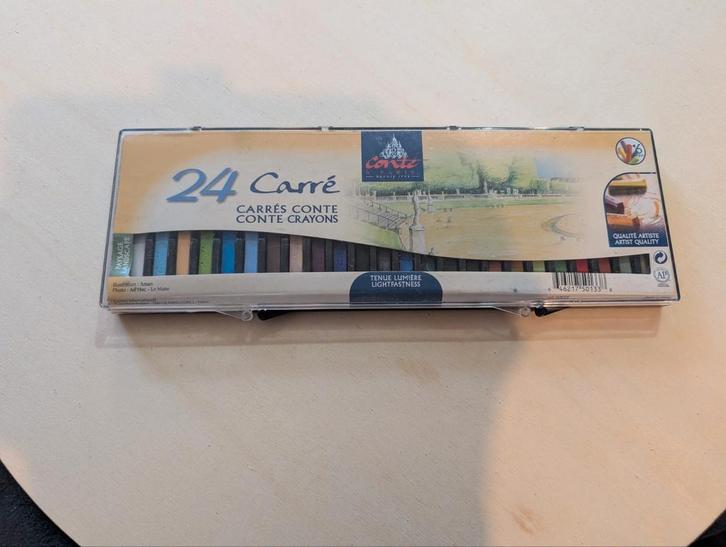 Conte Carré Pastel Krijt Set - 24 Kleuren, Hobby en Vrije tijd, Schilderen, Gebruikt, Overige typen, Ophalen of Verzenden