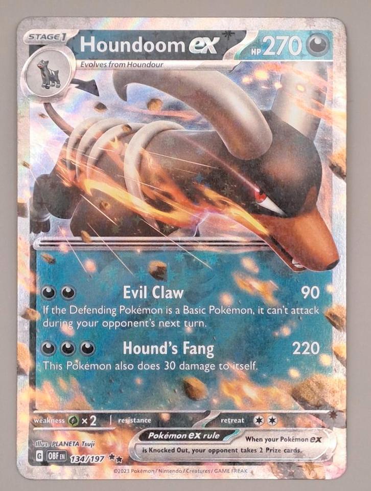 Houndoom 134/197, Hobby en Vrije tijd, Verzamelkaartspellen | Pokémon, Zo goed als nieuw, Losse kaart, Foil, Ophalen of Verzenden