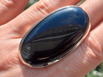 Vanoli Gigantische 925 zilveren ring met onyx maat 19,5 beschikbaar voor biedingen