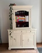 Houten kast / commode crème - wit met drankenkast, Antiek en Kunst, Antiek | Meubels | Kasten, Ophalen of Verzenden