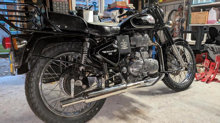 RVS uitlaatdemper Royal Enfield 500 Classic of Bullet EFI, Motoren, Onderdelen | Overige, Gebruikt, Ophalen of Verzenden