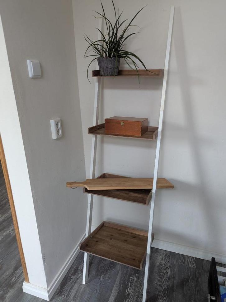 Ladderrek voor thee & kruiden – 4235165 cm, wit + hout, Huis en Inrichting, Keuken | Keukenbenodigdheden, Gebruikt, Ophalen