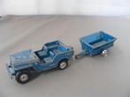 Willys jeep + aanhanger, gama 1/43 made in western germany, Ophalen of Verzenden, Gebruikt, Auto, Gama