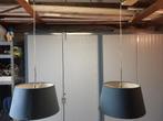 hanglamp RVS bovenkant en 2 grote lampekappen, Huis en Inrichting, Lampen | Hanglampen, Ophalen, Zo goed als nieuw, Metaal, 50 tot 75 cm
