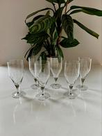 6 antieke kristallen bierglazen tulpglazen. Geslepen kristal, Ophalen of Verzenden