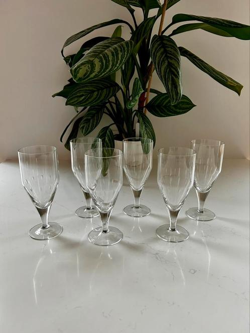 6 antieke kristallen bierglazen tulpglazen. Geslepen kristal, Antiek en Kunst, Antiek | Glas en Kristal, Ophalen of Verzenden