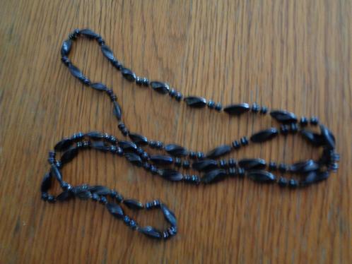 uit zwarte kunststof kralen 120 cm nr k 5300, Sieraden, Tassen en Uiterlijk, Kettingen, Nieuw, Kunststof, Zwart, Ophalen of Verzenden