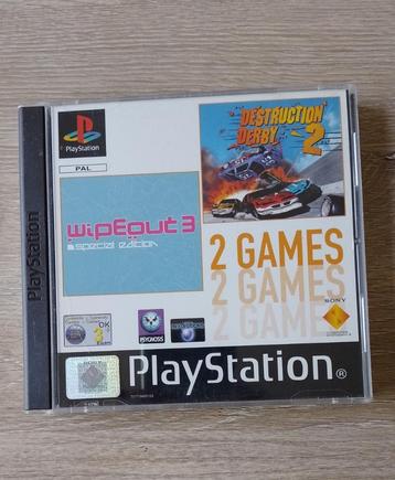 ps1 wipeout 3 special edition + destruction derby 2 wipe out