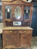 Antieke kast met glas in lood, Ophalen of Verzenden