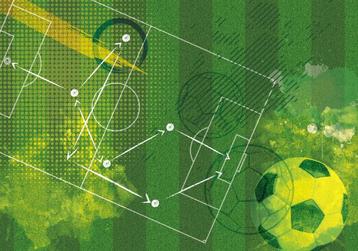 Voetbal vlies behang Tactiek - fotobehang 368 x 254 cm SALE beschikbaar voor biedingen