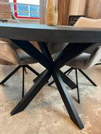 Magazijn leegverkoop ronde eettafel zwart mangohout matrix, Nieuw, Ophalen of Verzenden, Info@wkhome.nl, Argonweg 20 Amersfoort