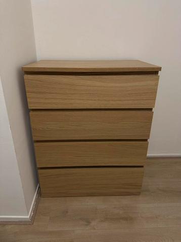 Ikea Malm ladekast - eiken - 4 lades - afbeelding 1