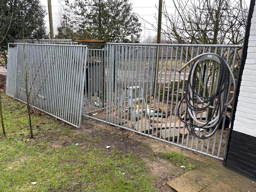 Honden hekken rvs en verzinkt, Dieren en Toebehoren, Hondenhokken, Gebruikt, Hondenkennel, 100 cm of meer, 110 cm of meer, Ophalen