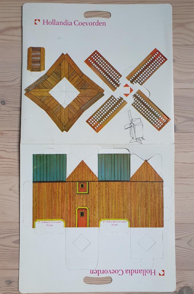 bouwplaat van molen - uitgave 50 jaar Hollandia Coevorden, Hobby en Vrije tijd, Modelbouw | Overige, Nieuw, 1:50 tot 1:144, Verzenden