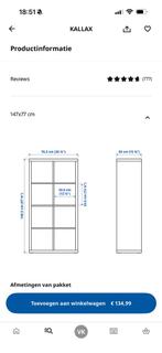 Kallax kast ikea, Ophalen, 50 tot 100 cm, Zo goed als nieuw, Minder dan 100 cm