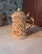 Antieke kan met vogel en Victoriaanse patronen, Antiek en Kunst, Antiek | Keramiek en Aardewerk, Ophalen of Verzenden