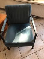 Fauteuil velours kleur oud blauw / petrol, Huis en Inrichting, Fauteuils, Ophalen, Gebruikt, 75 tot 100 cm, Metaal