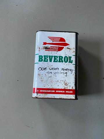 Vintage Beverol Olie Blik Holland Emaille Reclamebord beschikbaar voor biedingen