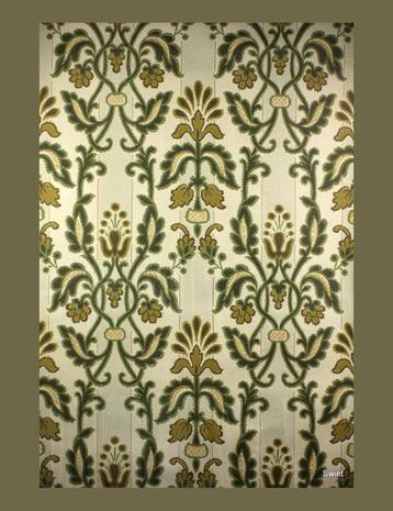 6199 Vintage retro oud barok bloemetjes behang behangpapier  beschikbaar voor biedingen