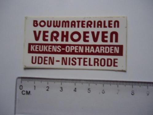 sticker oud Uden Nistelrode Vrhoeven bouwmaterialen retro, Verzamelen, Stickers, Zo goed als nieuw, Bedrijf of Vereniging, Verzenden