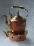 Stijlvolle koperen theepot op theelicht., Ophalen of Verzenden, Koper