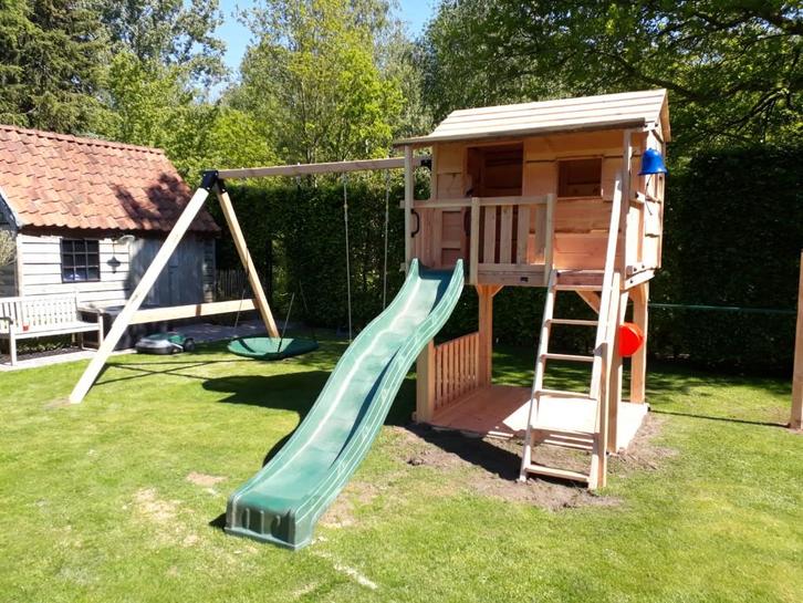 BOOMHUT VILLA speeltoren speelhuis klimtoren speeltoestel, Kinderen en Baby's, Speelgoed | Buiten | Speeltoestellen, Nieuw, Brandweerpaal