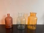 3 vases, Huis en Inrichting, Woonaccessoires | Vazen, Ophalen, Overige kleuren, Minder dan 50 cm, Glas