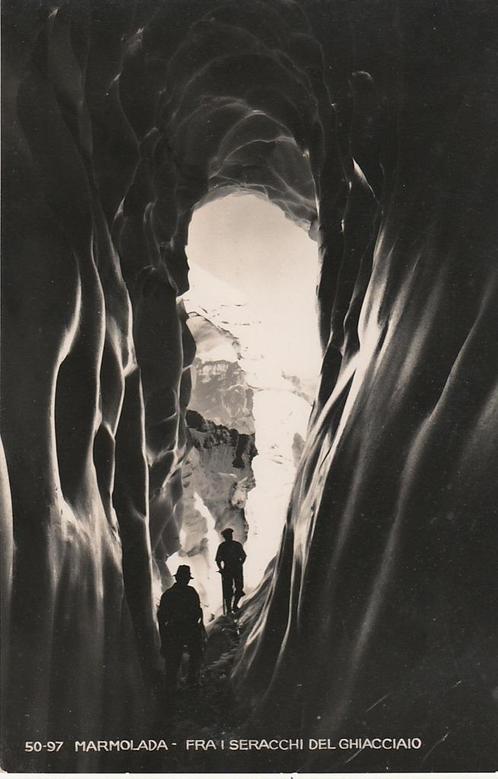 Italië - Marmolada, berg met gletsjer, Verzamelen, Ansichtkaarten | Buitenland, Gelopen, Italië, 1940 tot 1960, Ophalen of Verzenden