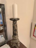 2 Grote Kandelaars met kaars., Huis en Inrichting, Ophalen, Zo goed als nieuw, Overige materialen