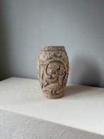 Vintage / antiek jaren20 aardewerk vaas beige h26cm, Antiek en Kunst, Antiek | Vazen, Ophalen of Verzenden