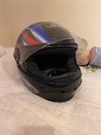 Scooter helm zwart/rood/blauw, Motoren, Kleding | Motorhelmen, Overige merken, Tweedehands