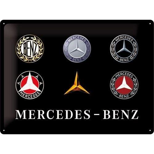 Mercedes Benz logo evolution relief metalen reclamebord deco, Ophalen of Verzenden, Nieuw, Auto's