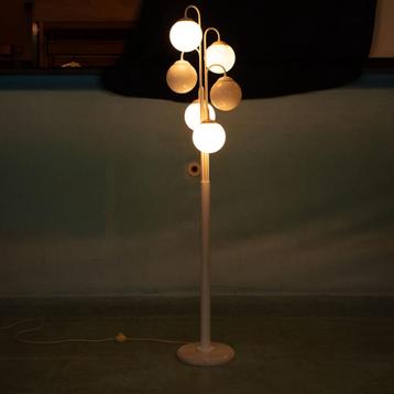 Space age vloerlamp glas&marmer, minimalist XL floorlamp beschikbaar voor biedingen