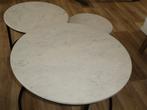 set van 3 marmeren salon tafels, Huis en Inrichting, Tafels | Salontafels, Ophalen, Overige materialen, 50 tot 100 cm, Rond