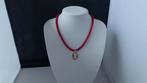 KORAAL (rood) ketting/oorhanger-set, Verzenden, Nieuw, Met edelsteen, Rood