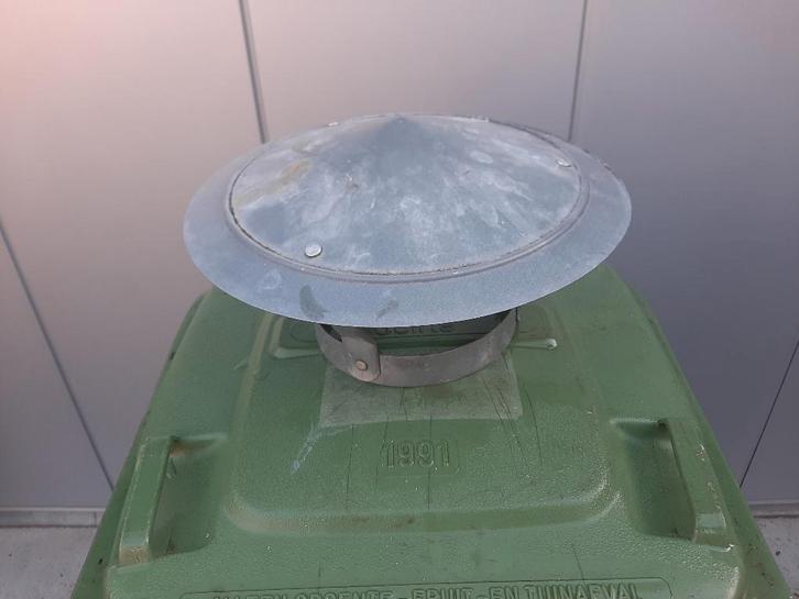 Gegalvaniseerde regenkap 157-160 mm, 3 stuks, Doe-het-zelf en Verbouw, Buizen en Afvoer, Gebruikt, Overige typen, Overige materialen