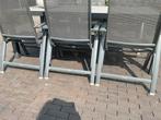 Tuinset - 6 stoelen + tafel - Gebruikt, Tuin en Terras, Ophalen, Gebruikt, Eettafel, 6 zitplaatsen