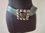 Vintage zwart leren riem met grote gesp, Kleding | Dames, Riemen en Ceinturen, Ophalen of Verzenden, Zo goed als nieuw, Zwart