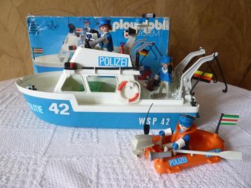 Playmobil: 3539 vintage blauw/witte politieboot/waterpolitie