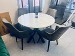 Eettafel marmar 120cm +4 Stoellen perfecte staat, Huis en Inrichting, Tafels | Eettafels, Ophalen, Zo goed als nieuw, Rechthoekig